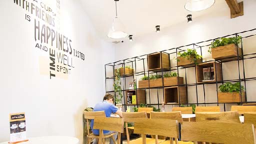 Diseño de Cafeterías modernas, cafetería moderna vinilo